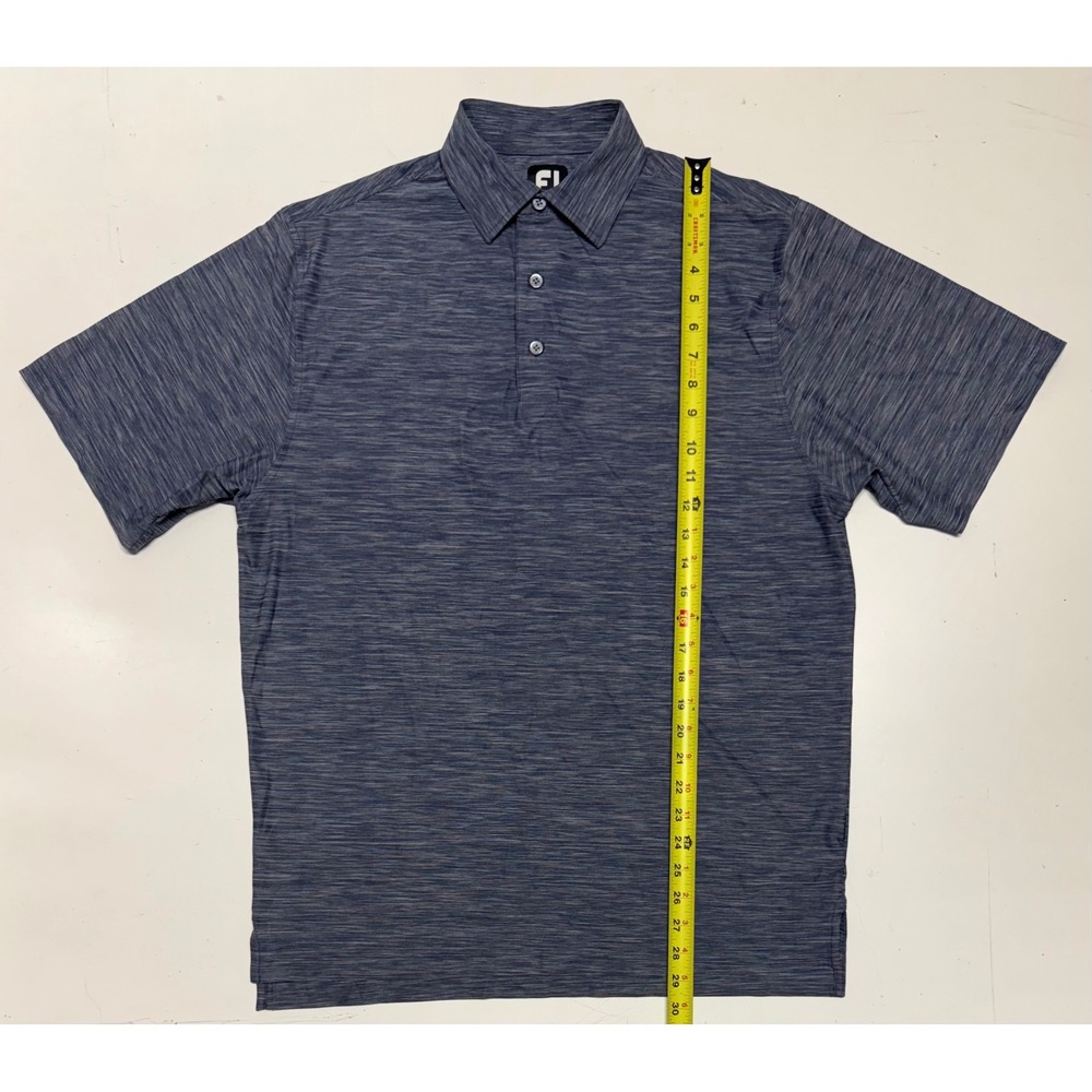 FootJoy Mens Blue Space Dye Heathered Golf‎ Polo Shirt Short Sleeve Size Medium